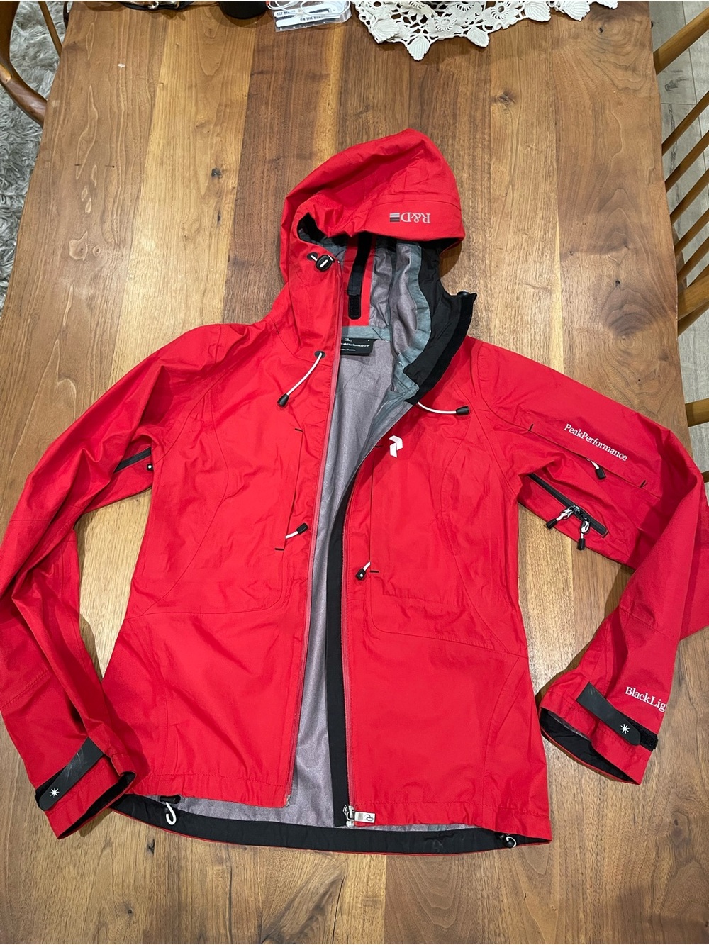 Peak Performance Red Hooded Ski Jacket